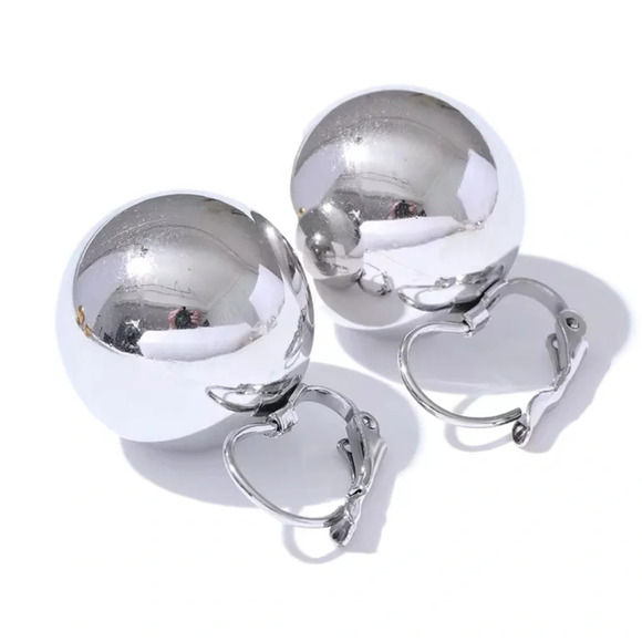 Vintage Retro Gold Ball 18K Gold Stainless Steel Waterproof Large Earrinngs - Picture 10 of 17